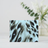 Blue Animal Print Art Postkarte (Stehend Vorderseite)
