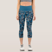 Blue Animal Print Capri Leggings (Vorderseite)