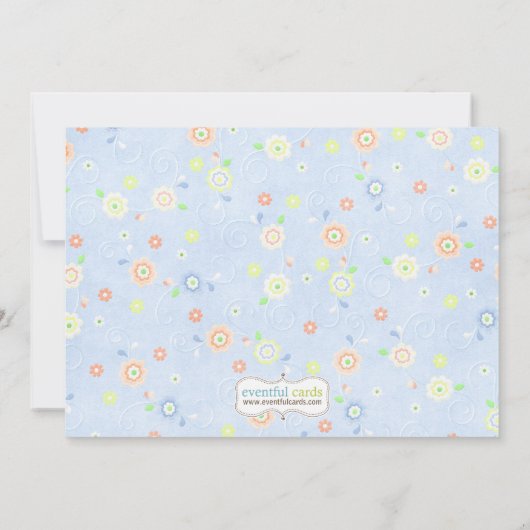 Blue Animals Baby Dusche Einladung (Rückseite)