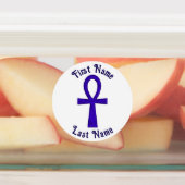 Blue Ankh Circle Adhesive Labels Etiketten (Befestigt)