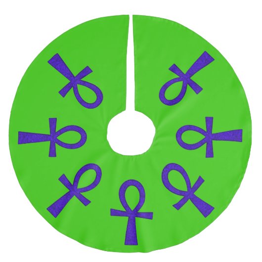 Blue Ankh Polyester Weihnachtsbaumdecke (Vorderseite)