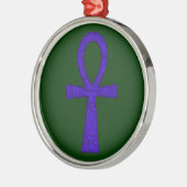 Blue Ankh Premium Round Ornament (Links)