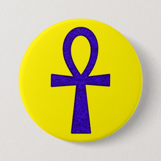 Blue Ankh Round Button (Vorderseite)