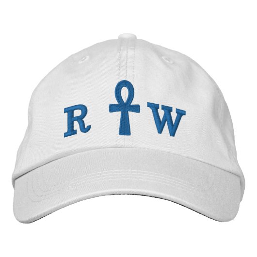 Blue Ankh Stickhut Bestickte Baseballkappe (Vorderseite)