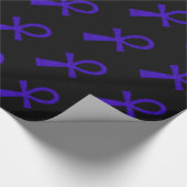 Blue Ankh Wrapping Paper Geschenkpapier (Ecke)