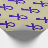 Blue Ankh Wrapping Paper Geschenkpapier (Ecke)