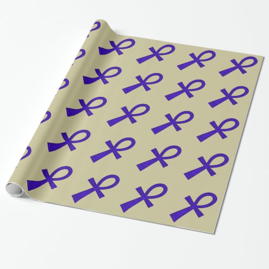 Blue Ankh Wrapping Paper Geschenkpapier (Ungerollt)