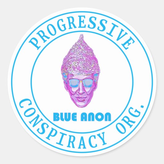 Blue Anon Runder Aufkleber (Vorderseite)