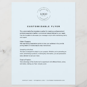 BLUE Anpassbarer Logotext Kontaktinformationen Ges Flyer