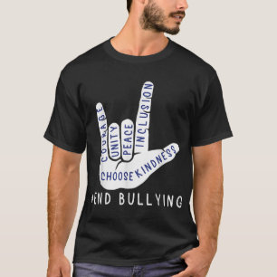 Blue Anti Bullying Liebe Sign Language Bully P T-Shirt