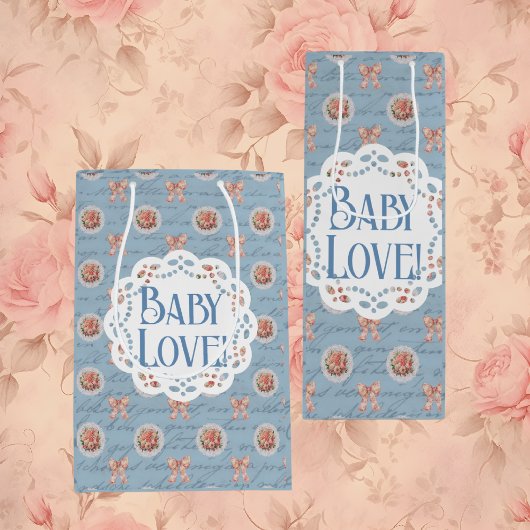 Blue Antique Personalisiert Baby Liebe Geschenktas Mittlere Geschenktüte