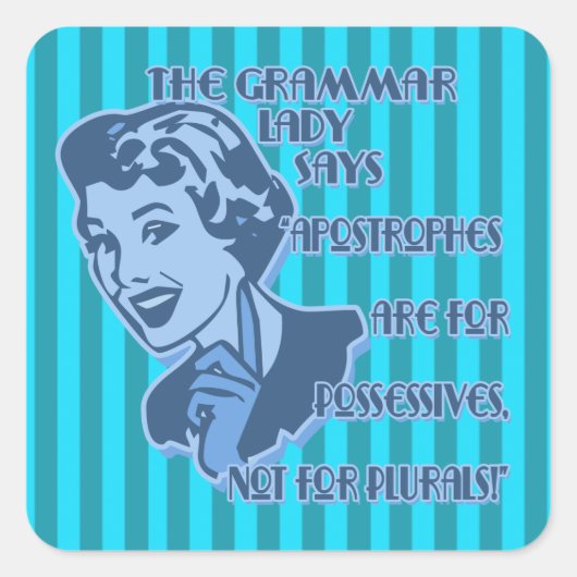 Blue Apostrophes Square Stickers (Vorderseite)
