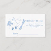 Blue Après Bébé Ski Diaper Raffle Baby Shower Begleitkarte (Vorderseite)