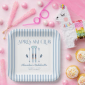 Blue Apres Ski Junggeselinnen-Abschied Pappteller (Party)