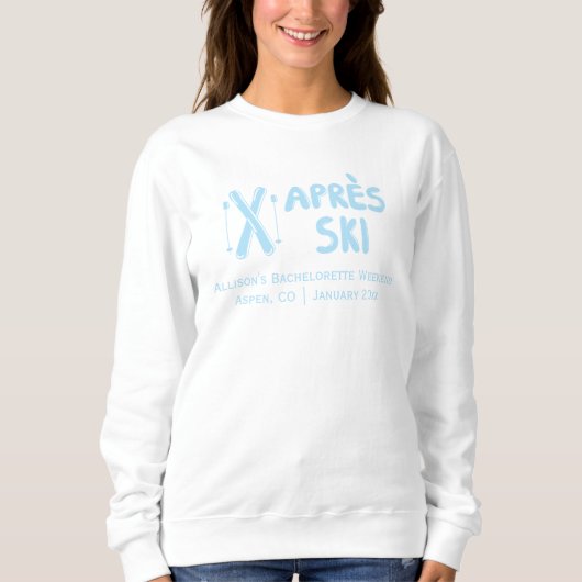 Blue Apres Ski Junggeselinnen-Abschied Sweatshirt (Vorderseite)