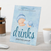 Blue Aqeeqah Baby Drinks Sign Sockelschild (In SItu)