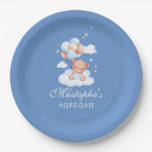 Blue Aqiqah Baby Boy Paper Plates Pappteller (Vorderseite)