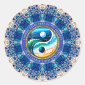 Blue Aqua Balance Rise Journey Change Affirmation Runder Aufkleber (Vorderseite)