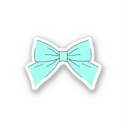 Blue Aqua Bow Aufkleber (Vorderseite)