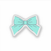 Blue Aqua Bow Aufkleber (Vorderseite)