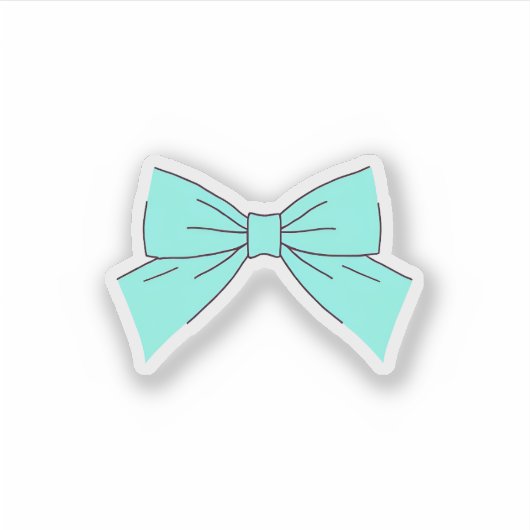Blue Aqua Bow Aufkleber (Vorderseite)