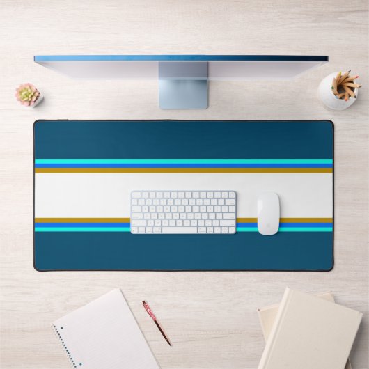 Blue Aqua Braune Streifen auf dem Aquamarinen Ozea Schreibtischunterlage (Büro 1)