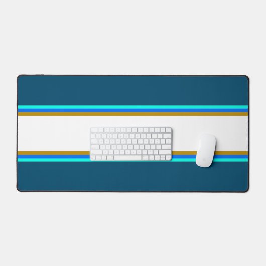 Blue Aqua Braune Streifen auf dem Aquamarinen Ozea Schreibtischunterlage (Tastatur & Maus)