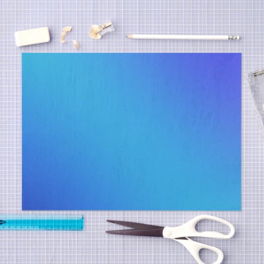 Blue Aqua Bright Ombre Gradient Seidenpapier (Handwerk)