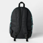 Blue Aqua Camouflage Muster Monogram Bedruckter Rucksack (Rückseite)