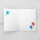 Blue-Aqua-Coral Silhouette Conch Muschel Card Karte (Innenseite)