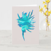 Blue-Aqua-Coral Silhouette Conch Muschel Card Karte (Gelbe Blume)