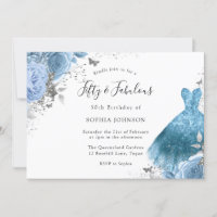 Blue Aqua Dress & Blume 50. Geburtstagsparty