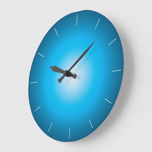 BLUE AQUA | Glow Design Große Wanduhr (Winkel)