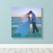 Blue Aqua Gradient Overlay Wedding Foto Leinwanddruck (Insitu (Holzboden))