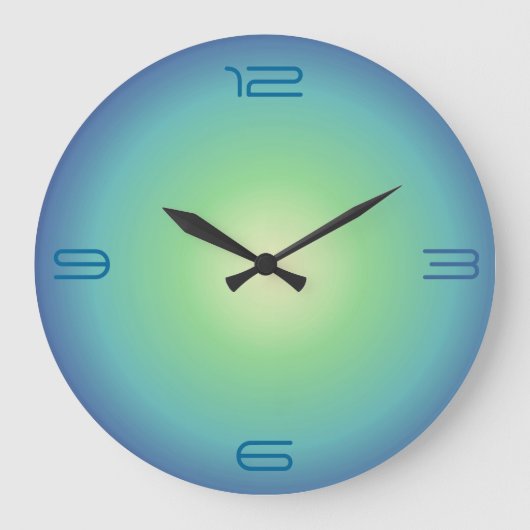 Blue aqua Green>Farbige Küchenuhr Große Wanduhr (Vorderseite)