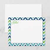 Blue Aqua Green Zigzag Ikat Muster Einladung (Vorne/Hinten)