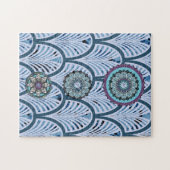 Blue Aqua Lila 3 Mandala Personalisiert Puzzle (Horizontal)