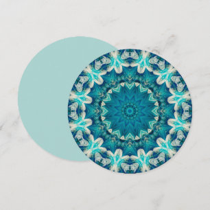 Blue Aqua Mandala Rosette Retro Hippie Einladung