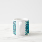 Blue Aqua Mandala Rosette Retro Hippie Espressotasse (Rückseite)