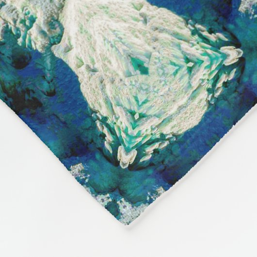 Blue Aqua Mandala Rosette Retro Hippie Fleecedecke (Ecke)