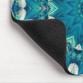 Blue Aqua Mandala Rosette Retro Hippie Mousepad (Ecke)