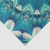 Blue Aqua Mandala Rosette Retro Hippie Seidenpapier (Detail)