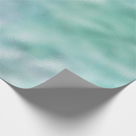 Blue Aqua Mint Ombre Geschenkpapier (Ecke)