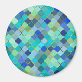 Blue Aqua Moroccan Mosaic Magnet (Vorne)