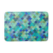 Blue Aqua Moroccan Mosaic Pattern Badematte (Vorderseite)