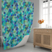 Blue Aqua Moroccan Mosaic Pattern Duschvorhang