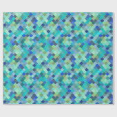 Blue Aqua Moroccan Mosaic Pattern Geschenkpapier (Flach)