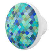Blue Aqua Moroccan Mosaic Pattern Keramikknauf (Rechts)