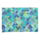 Blue Aqua Moroccan Mosaic Pattern Kissenbezug (Vorderseite-Rechts)