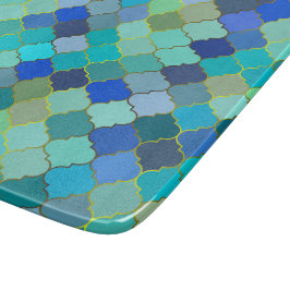 Blue Aqua Moroccan Mosaic Pattern Schneidebrett
